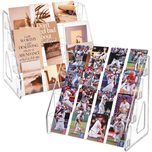 2 Pack Upgraded 4 Tier Acrylic Card Display Stand