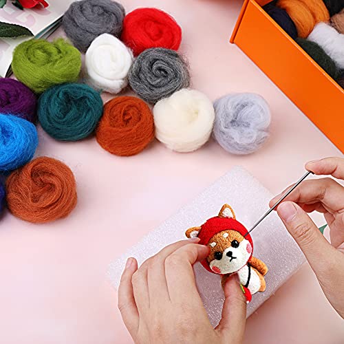 30 Colors Wool Roving for Needle Felting (30 Count)