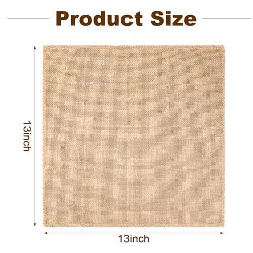 5 Pcs Burlap Squares Multipurpose Natural Burlap Placemats Bulk for Farmhouse Home Party Wedding Table Cover Centerpieces Craft Supplies (5 Count)