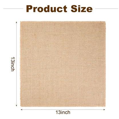 5 Pcs Burlap Squares Multipurpose Natural Burlap Placemats Bulk for Farmhouse Home Party Wedding Table Cover Centerpieces Craft Supplies (5 Count)