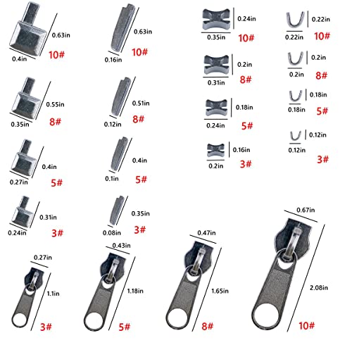 Platinum 48 Piece Metal Zipper Repair Accessories Set (48 Count)