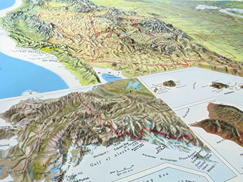 3D United States Raised Relief Map
