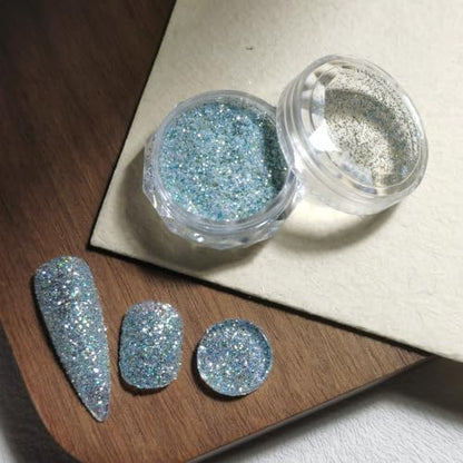8 Colors Holographic Sugar Glitter Powder for Nails