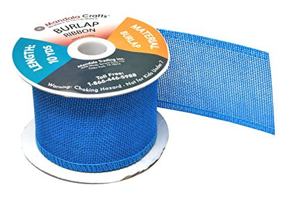2 1 2 Inch Wide Sky Blue Burlap Ribbon for Crafts (60 Foot)