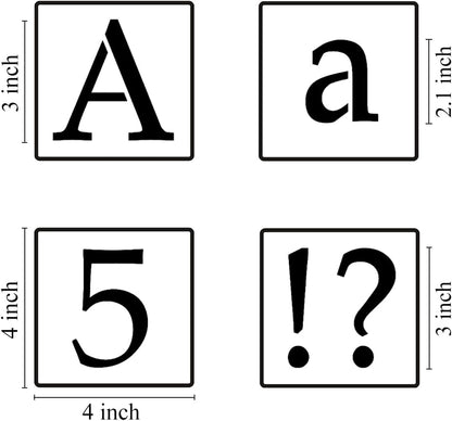 3 Inch Alphabet Letter Stencils for Painting - 70 Pack Letter and Number Stencil Templates with Signs for Painting on Wood, Reusable Letters and Numbers Stencils for Chalkboard Wood Signs & Wall Art