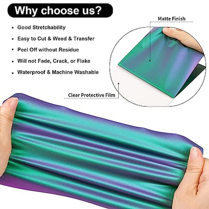 Chameleon Heat Transfer Vinyl Roll 12" x12ft Gradual HTV Vinyl