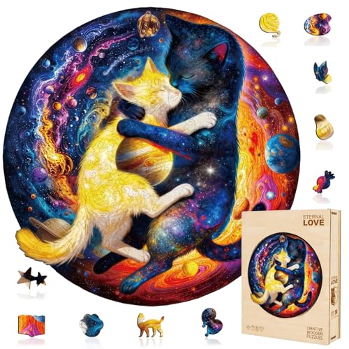 Cat Solar System Space Wooden Puzzles for Adults (280 Count)
