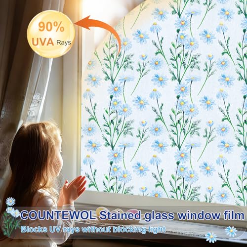 Privacy Window Films Stain Glass Cling No Glue Anti