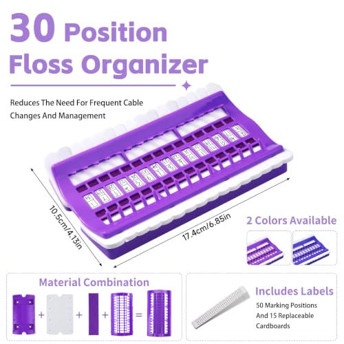 Embroidery Floss Organizer 30 Positions 2 Pcs Thread Organizers