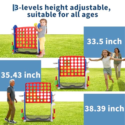 Giant 4-in-a-Row Connect Game w/Bag & Quick-Release Slider