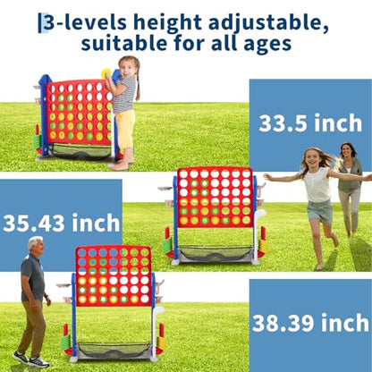 Giant 4-in-a-Row Connect Game w/Bag & Quick-Release Slider