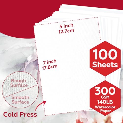 100 Sheets Watercolor Paper Bulk (100 Count)