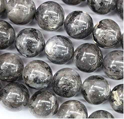 45pcs Adabele Natural Larvikite Black Labradorite Healing Gemstone 8mm (0.31 inch) Round Loose Beads Gem Stone Spacer for Craft Jewelry Making GF20-8