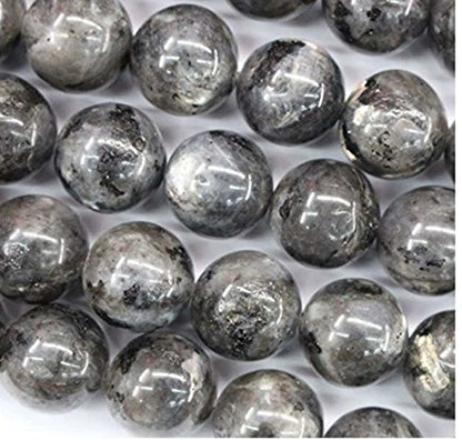 70pcs Adabele Natural Larvikite Black Labradorite Gemstone 10mm Round Beads (74 Count)