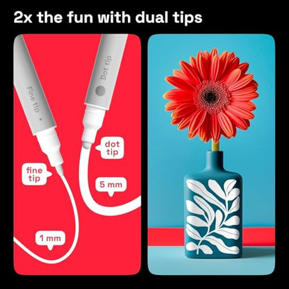 White Dual Tip Acrylic Paint Marker Pens (5 Count)