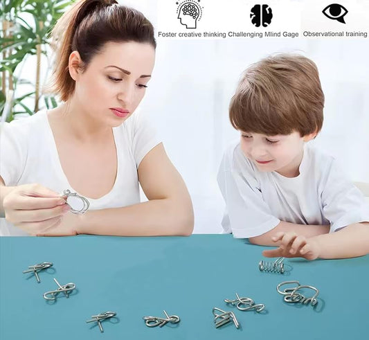 Metal Wire Puzzle Set of 24 with Pouch (24 Count)