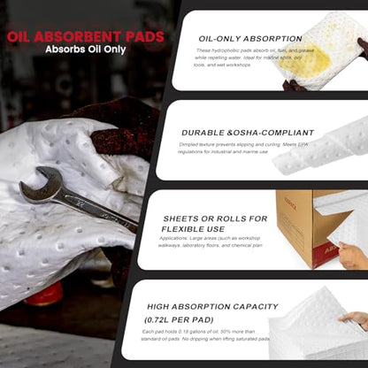 Oil Absorbent Pads 100 (100 Count)