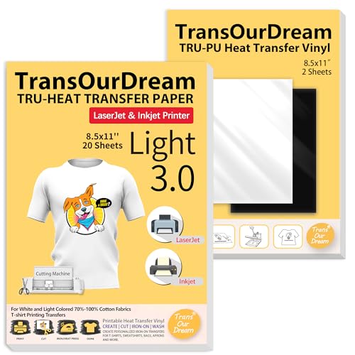 Iron on Heat Transfer Paper for Light Fabric (11.55 Ounce)