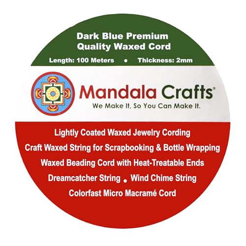 2mm Dark Blue Waxed Cord