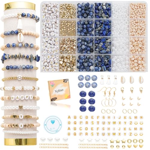 Jewelry Making Supplies Kit Natural Stone Beads for Irregular Natural Stone with for DIY Craft Bracelet Necklace Earrings for Adults