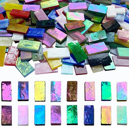 Rectangle Iridescent Glass Mosaic Tiles (15 Ounce)