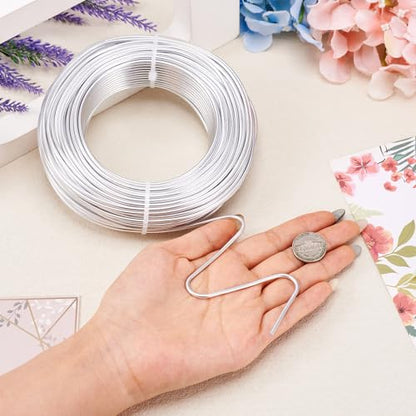 114 Feet 10 Gauge Aluminum Wire Silver Bendable Metal Craft Wire for Beading Jewelry Craft Making