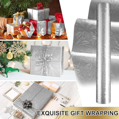 Embossed Floral Foil Wrapping Paper (59.8 Sq Ft)