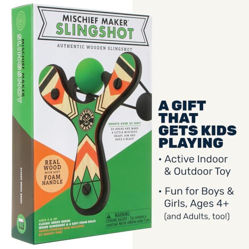 Mischief Maker® Wooden Slingshot for Kids with Soft Foam Balls (4 Count)