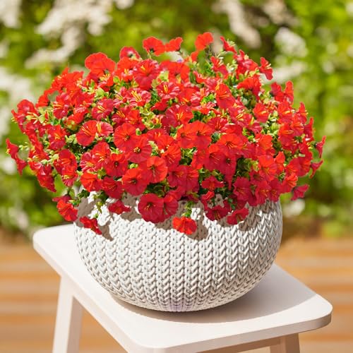 Artificial Flowers Fake Plants for Outdoors Decoration (12 Count)