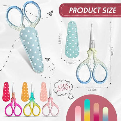 4 Pcs Small Embroidery Scissors (4 Count)