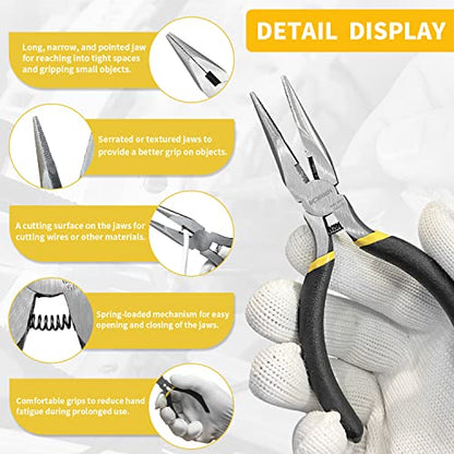 5 Inch Small Needle Nose Pliers Mini Jewelry Plier Spring Loaded