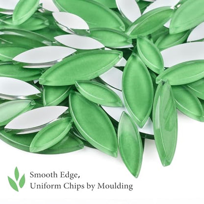 Green Leaf Mosaic Tiles for Crafts
