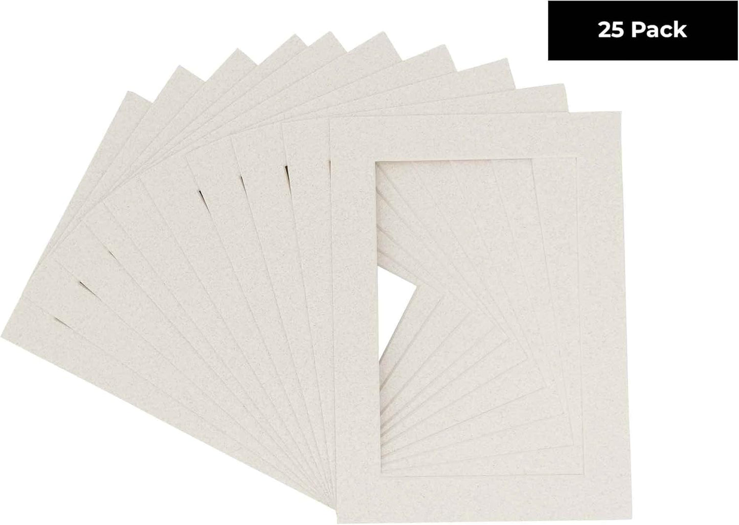 Pack of 25 Acid Free 11x14 Mats Bevel Cut for 8.5x11 Photos - Oyster Shell White Precut Matboards For Pictures, Photos, Framing - 4-ply Thickness