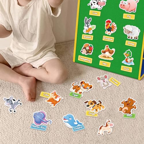 90 Pcs Wild & Farm Animals Felt Board Story Pieces Set for Toddlers (90 Count)