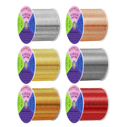 13 GA Gray Copper Red Assorted Anodized Aluminum Craft Wire (300 Foot)