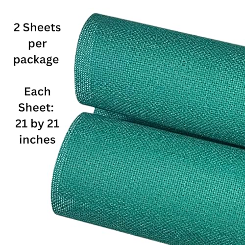 2 Sheets of Green 14 Count Aida Cloth