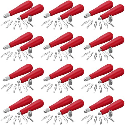 12 Pack,Red,Umigy Craft Linoleum Cutter Kit Carving Tools Assortment (12 Count)