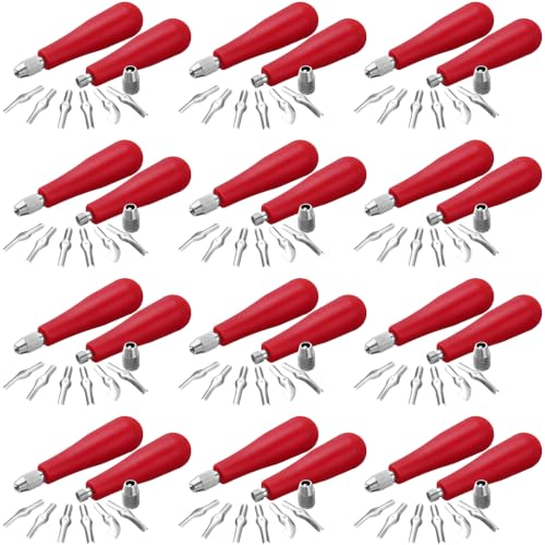 12 Pack,Red,Umigy Craft Linoleum Cutter Kit Carving Tools Assortment (12 Count)