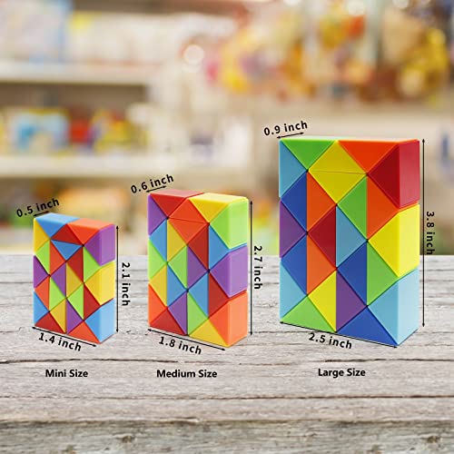 30 Pack Medium Snake Cube Fidget Toys Stocking Stuffers for Kids (30 Count)