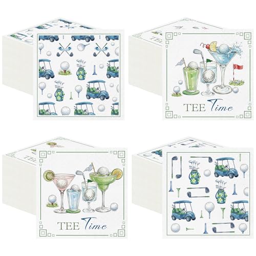 200 Pcs Tee Time Golf Cocktail Napkins Disposable 2 (200 Count)