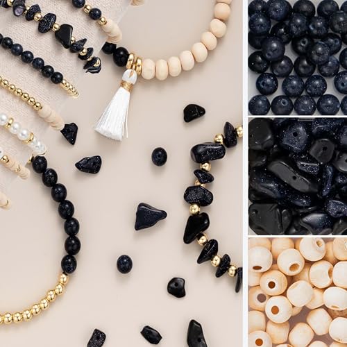 Jewelry Making Supplies Kit Natural Stone Beads for Irregular Natural Stone with for DIY Craft Bracelet Necklace Earrings for Adults