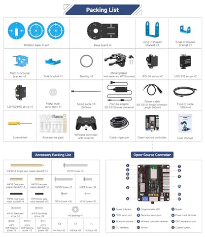 Robotic Arm Kit 6DOF Programming Robot Arm with 6 Servos