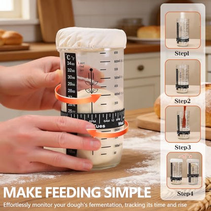 Sourdough Starter Kit with Banneton Proofing Basket
