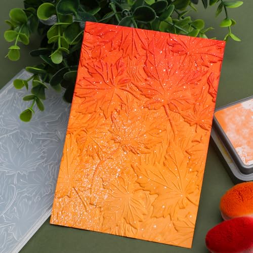 3D Autumn Theme Plastic Embossing Folders Maple Leaf for DIY Scrapbooking Photo Album Card Paper Craft Decoration for Card Making