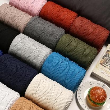 Cotton Macrame Cord 4mm x 328yards Natural Colored Macrame Supplies