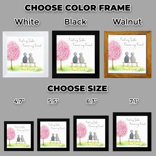 Personalized Sisters Pebble Art Frame