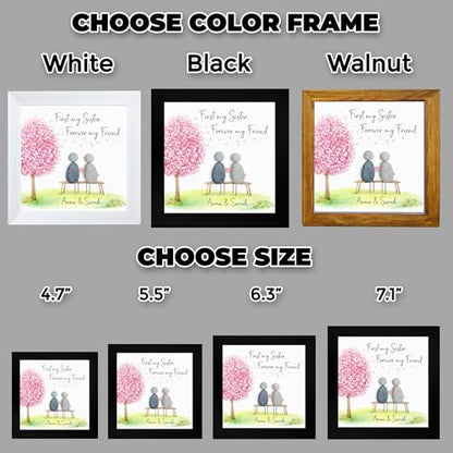 Personalized Sisters Pebble Art Frame