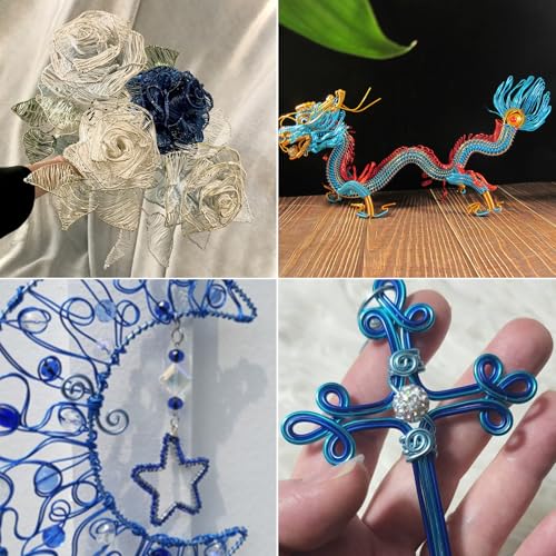 32.8FT 8 Gauge Bendable Blue Aluminum Craft Wire for Jewelry Making Craft (32.8 Foot)