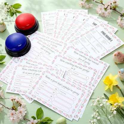 Spring Friendly Feud Game with 2 Answer Buzzers for Party Office (30 Count)