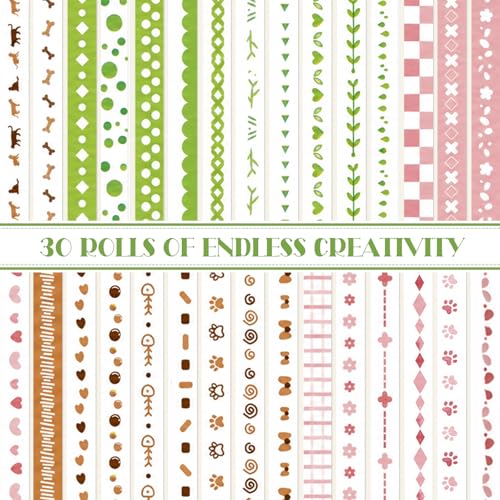 30 Rolls Pastel Floral Washi Tape Set (30 Count)